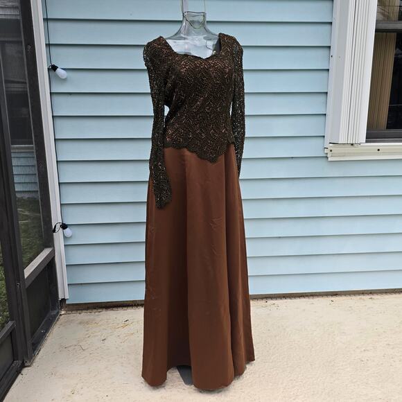 Vintage Beaded Lace Formal Gown by Creative Creations Size 10 | READ - Picture 3 of 16